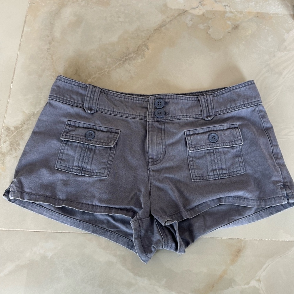 AEROPOSTALE low-rise utility shorts grey-blue